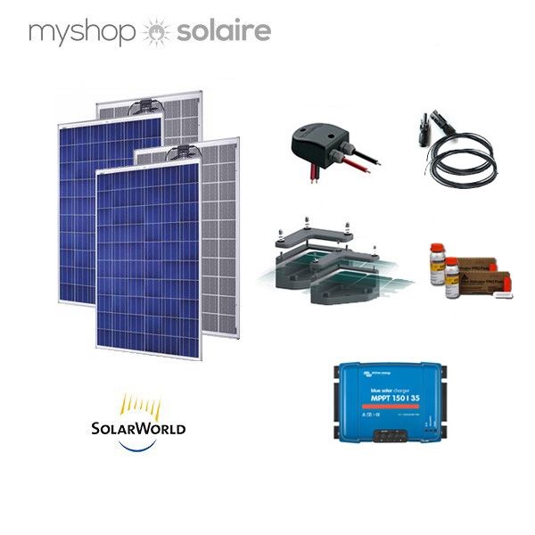 Quel Batterie Pour Panneau Solaire 250w Kit solaire 500W - 12V camping-car anti-chocs / Camping-Car / Bateau