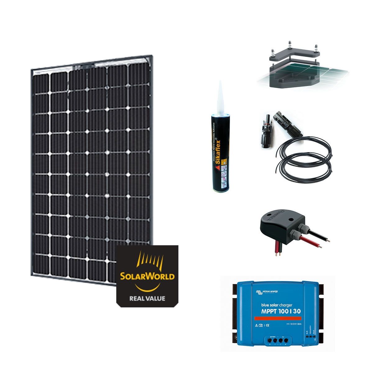 Kit solaire 280W 12 ou 24V campingcar/bateau antichocs