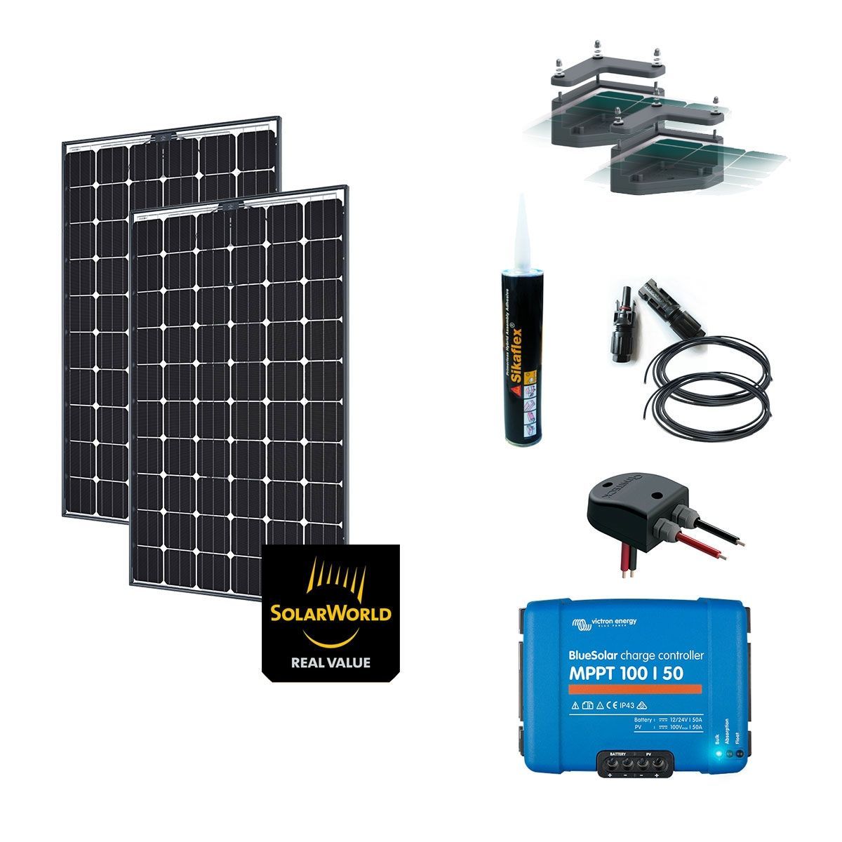 Kit solaire 560W 12 ou 24V campingcar/bateau antichocs