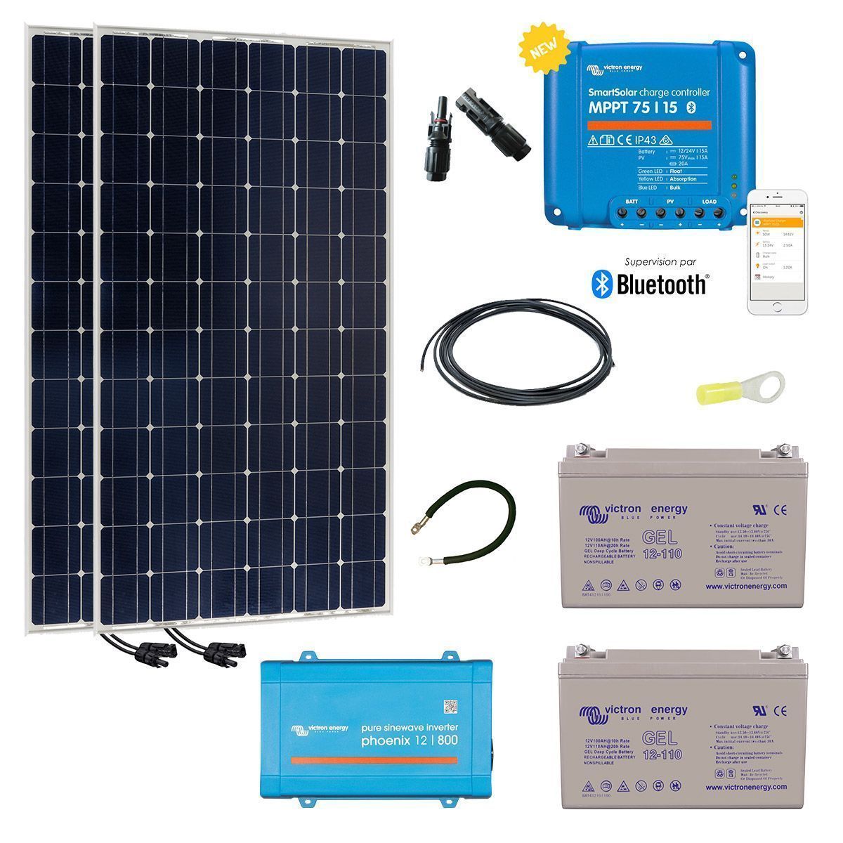 Kit Solaire Autonome 24v 380w Convertisseur 230v