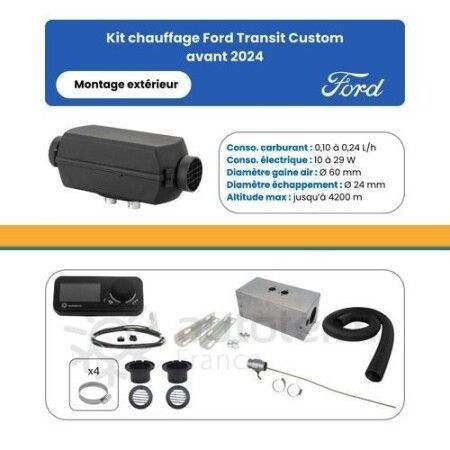 AUTOTERM - Kit Air 2D pour Ford Transit Custom avant 2024 - montage ext&eacute;rieur - 24 Volts