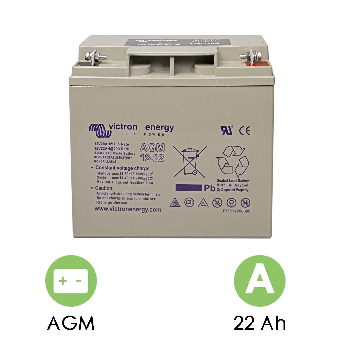 batterie solaire agm victron 90 ah 12v
