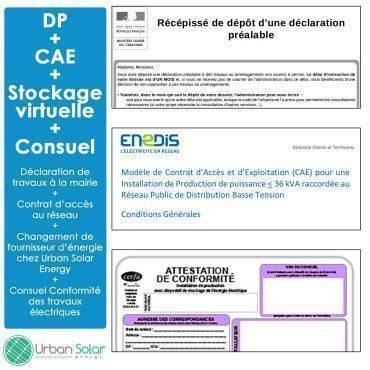 Demande marie + Contrat d&rsquo;acc&egrave;s au r&eacute;seau avec stockage virtuel par URBAN SOLAR ENERGY + Consuel