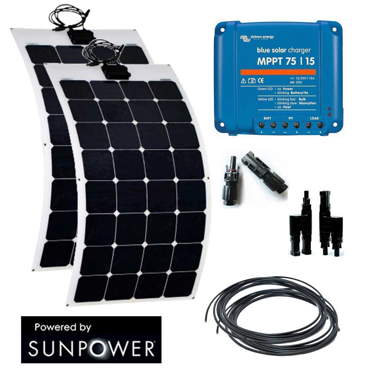 Kit solaire 200W flexible camping-car/bateau