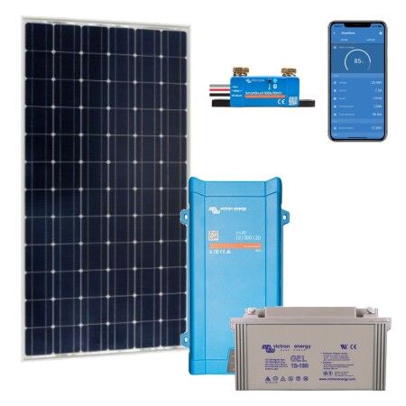 Kit solaire autonome 235W Victron : panneau BlueSolar, MultiPlus 500VA, batterie GEL 130Ah et SmartShunt