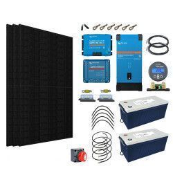 Kit Solaire Photovoltaïque Solartronics – 3 Panneaux 130 W + Convertisseur 1500 W – 12V, Monocristallin, Autonome