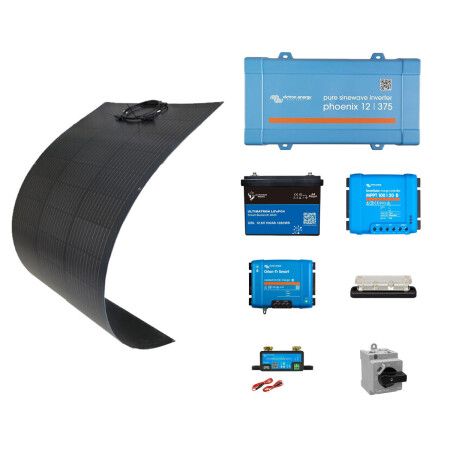 Kit solaire V&eacute;hicule - 200W Flexible - 100 Ah Ultimatron 12V - full options