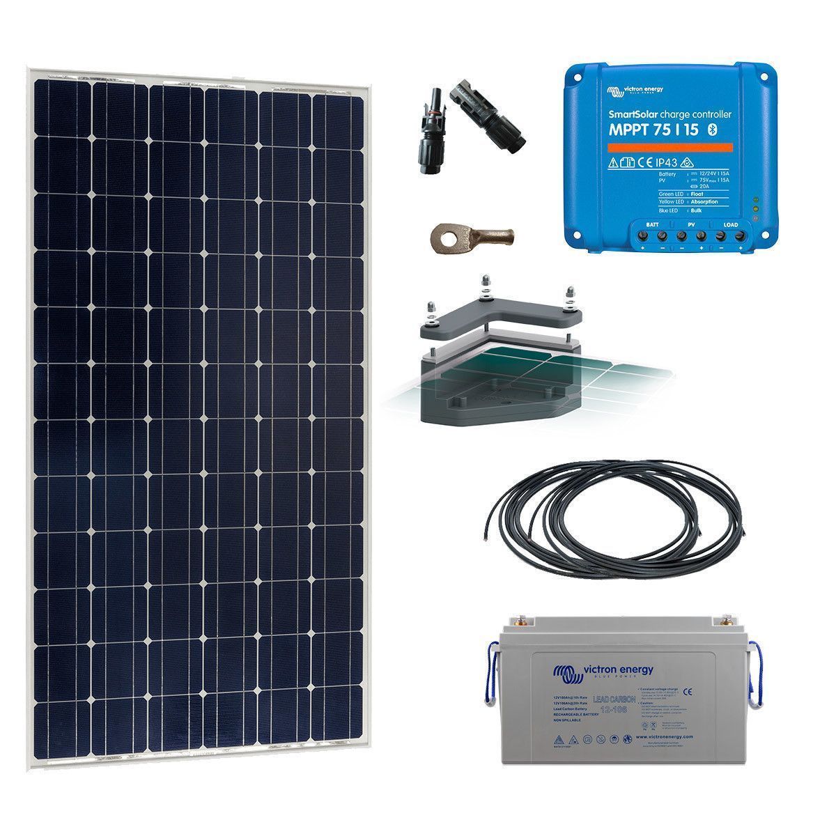 kit solaire campingcar 215w 12V Batterie Plombcarbone