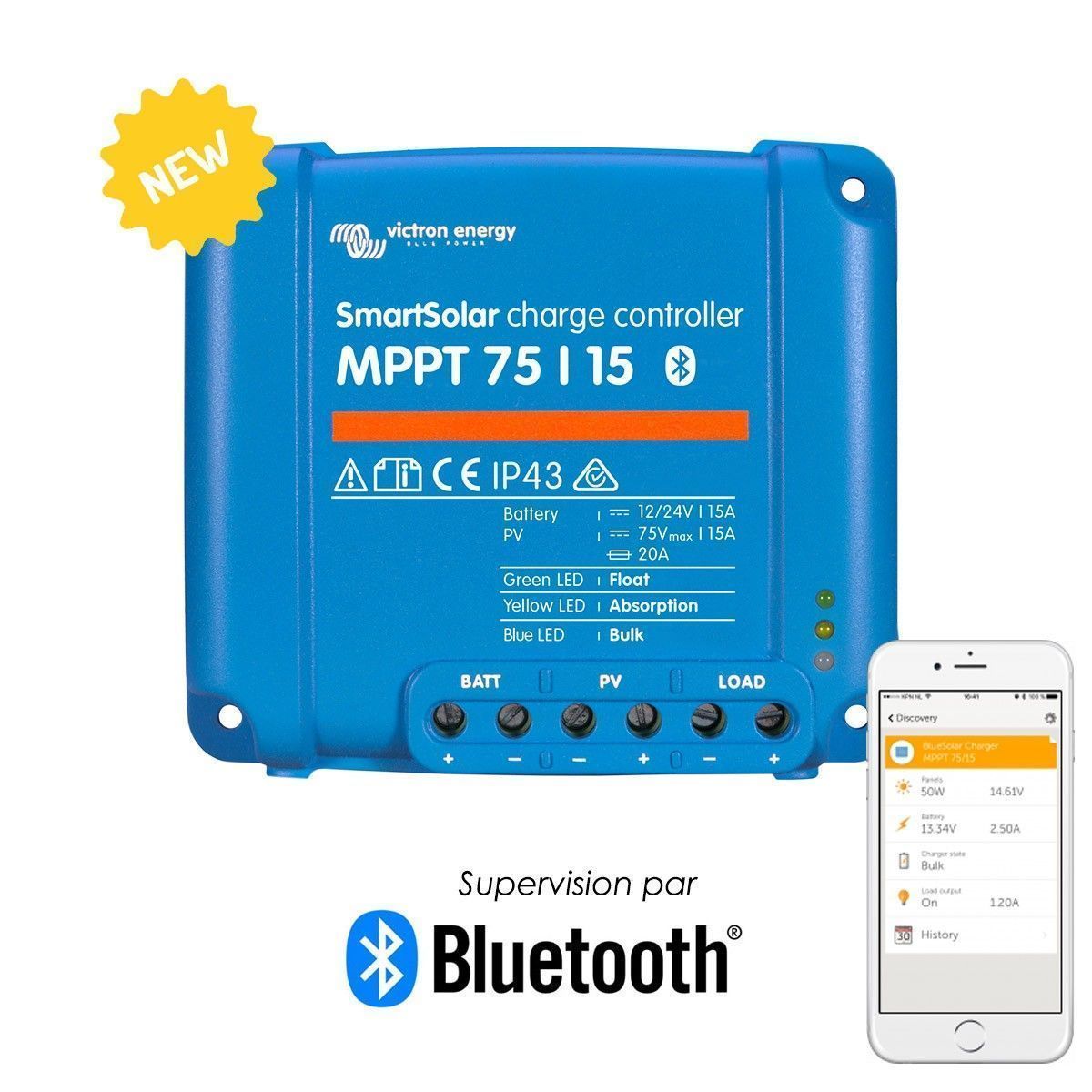 Regulateur De Charge Solaire Smartsolar Mppt 75 15 12 24v Victron Energy