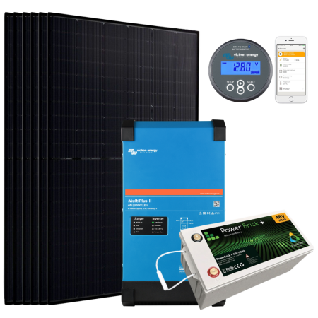 Visuel - Kit Solaire Hors R&eacute;seau 3000W - 105aH48V Hybride 230V3000VA