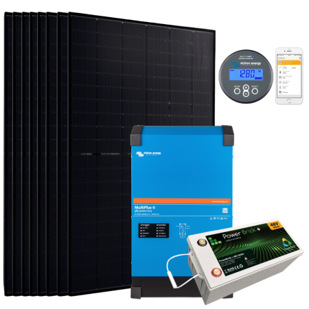 Visuel - Kit Solaire Hors R&eacute;seau 4000W - 105Ah48v- Hybride 230V5000VA